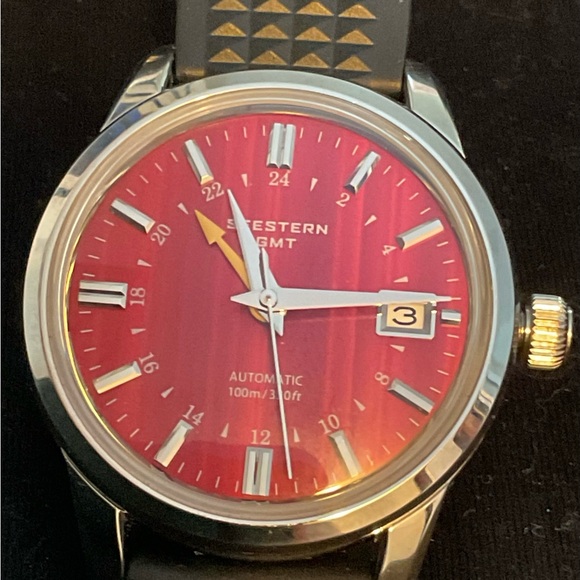 NIB Seestern Automatic GMT Date Watch Extra S/S Bracelet Box/Papers